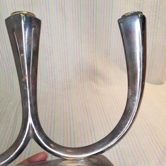 Vintage WMF Germany Silver Plate Tripe Candle Holder Trio Candelabra Art Deco - Picture 9 of 12